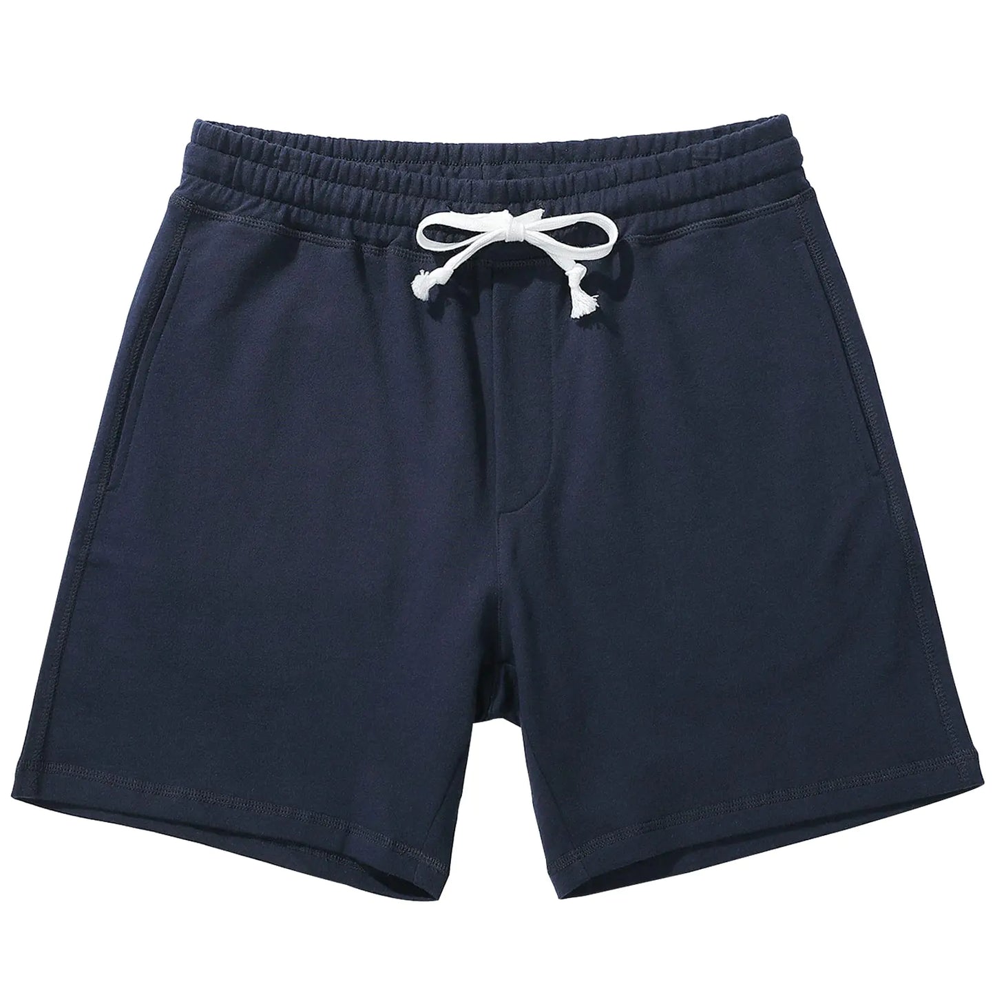 AMY COULEE Mens Athletic Workout Shorts 5.5" Cotton Casual Shorts Elastic Waist Joggers Sports Sweat Shorts (Navy L)