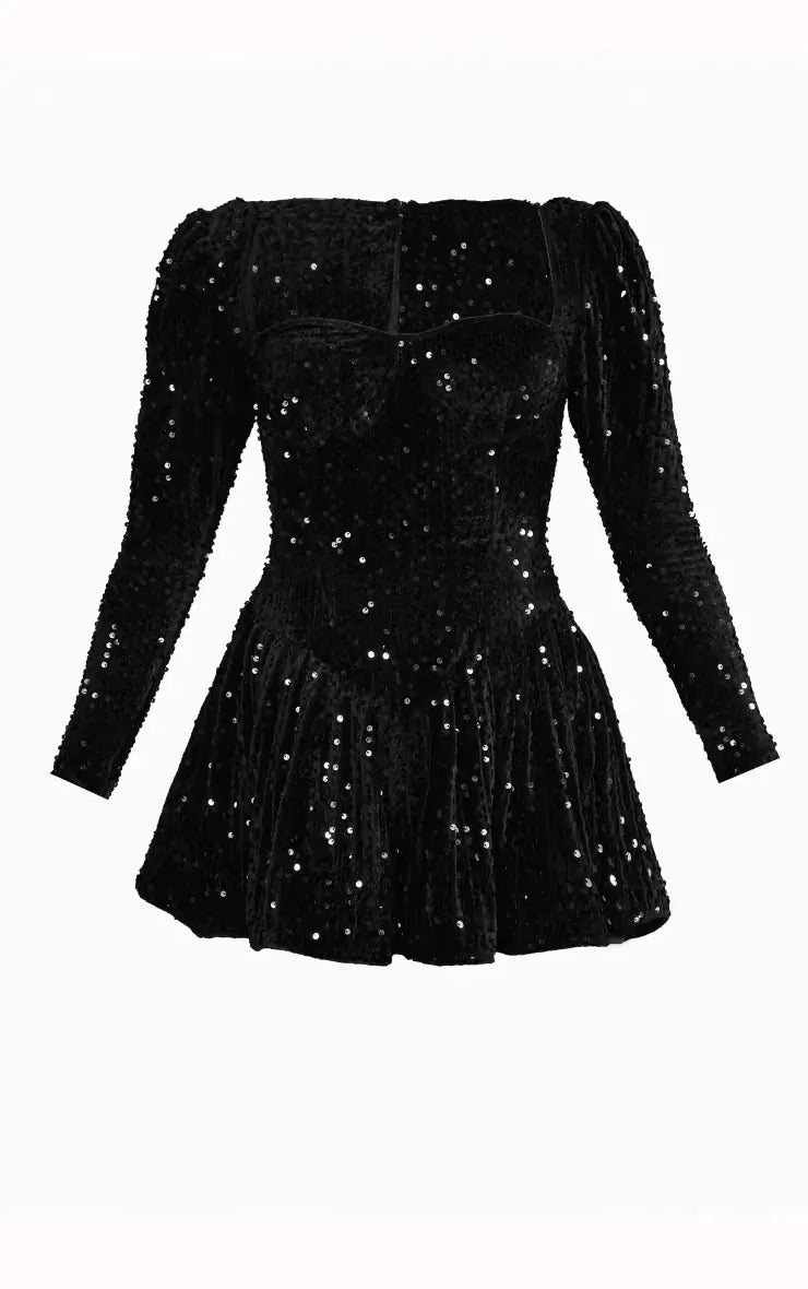 Fashionable Sequin Women's Jumpsuit Skirt