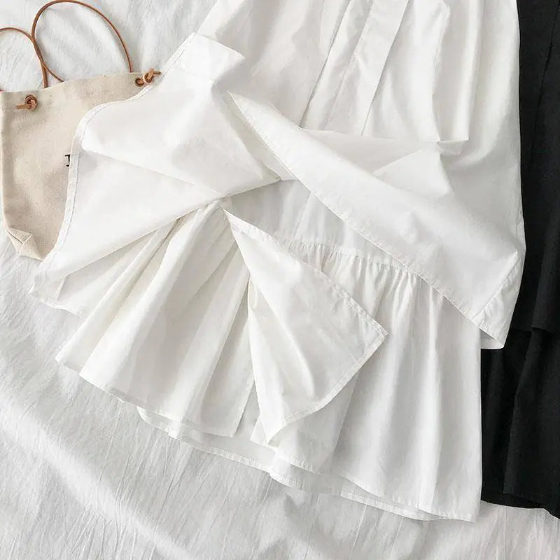 חצאית A-גזרה גבוהה בצבע אחיד, חצאית מידי רב-תכליתית