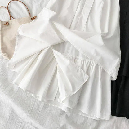 חצאית A-גזרה גבוהה בצבע אחיד, חצאית מידי רב-תכליתית