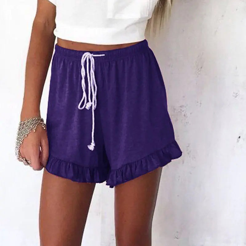 Ruffled Drawstring Shorts