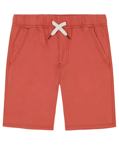 Tommy Hilfiger Boys Pull-on Woven Short Drawstring Closure Sangria Solid 18-20