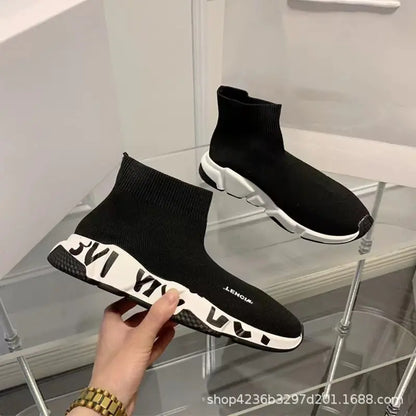 Knitted Stretch Flyknit Casual Shoes for Couples