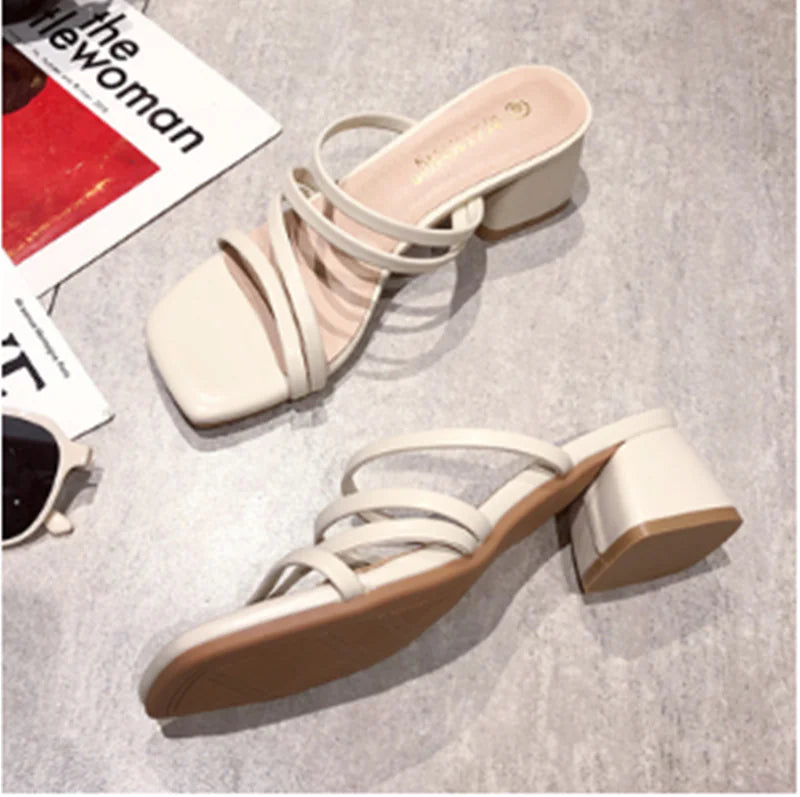 Fairy Wind Mid-Heel Thick Heel Sandals for Women