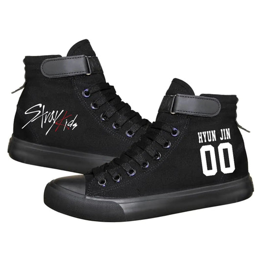 KPOP Stray Kids Merch Shoes Sneakers Bang Chan Lee Know ChangBin Han I.N Felix HyunJin Seungmin Hiphop High-Top Canvas Shoes