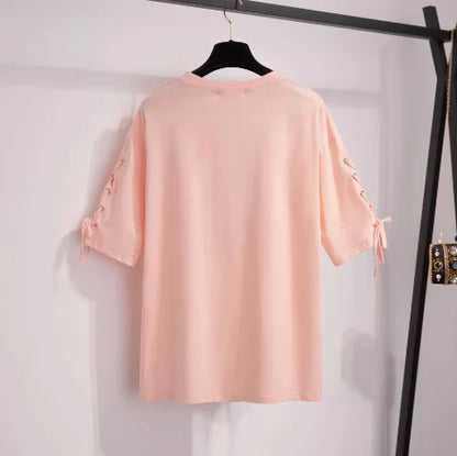 Iron Ring Letter Print BF T-Shirt