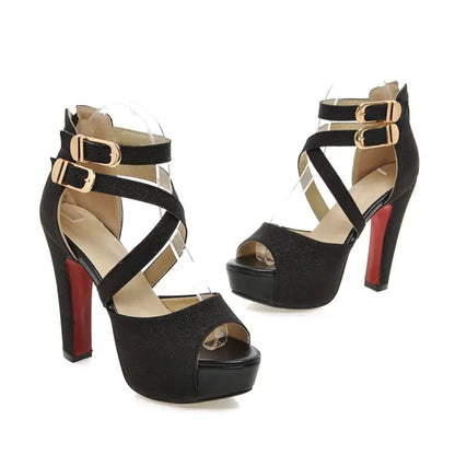 סנדלי עקבים גבוהים פלטפורמה עמידים למים לנשים בקיץ