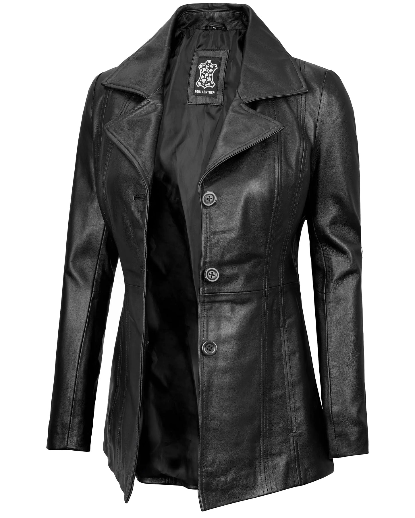 Decrum Casual Blazer for Women - Leather Jackets For Women | [1304946] Bitonto Black 2XL