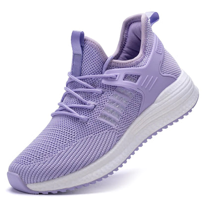 SDolphin Walking Shoes for Women Sneakers - Lightweight Tennis Running Training Athletic Workout Slip on Breathable Fashion Shoe Light Purple