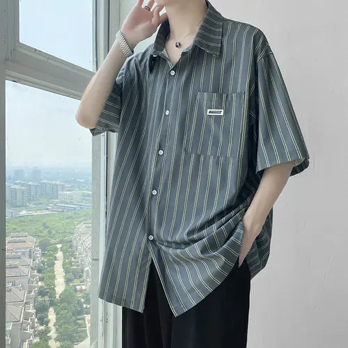 Men's Casual Retro Street Cotton Polyester Shirt