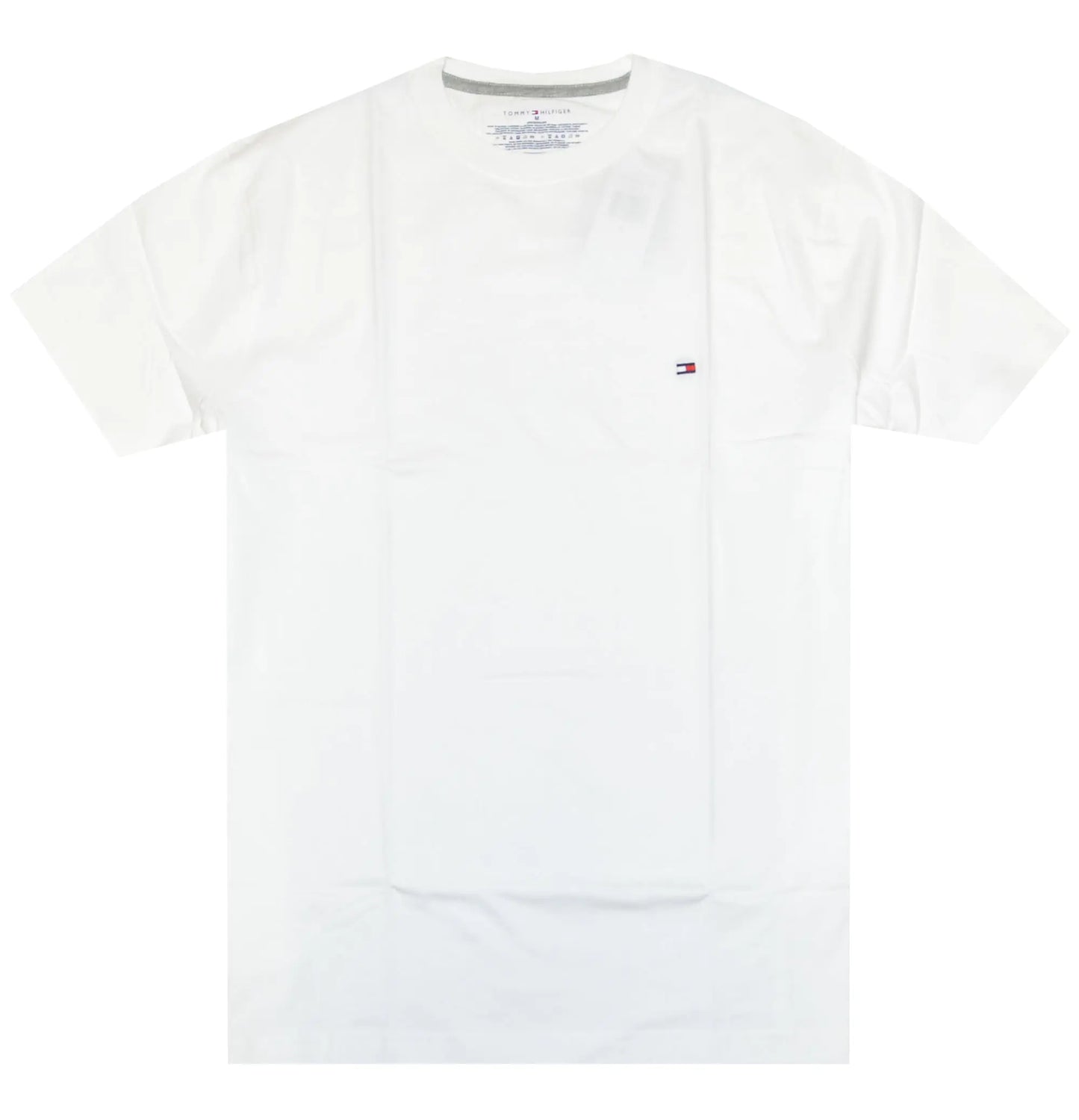Tommy Hilfiger T-Shirt Mens Crew Neck Tee Classic Fit Short Sleeve Solid Shirt (X-Small White)