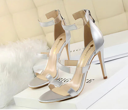 Strap Sandals, Slimming High Heels with Thin Heels