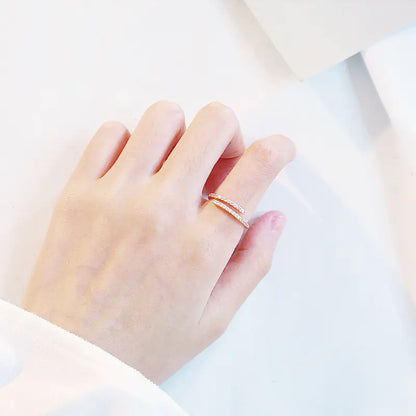 Minimalist Adjustable Zircon Ring for Women (J201)