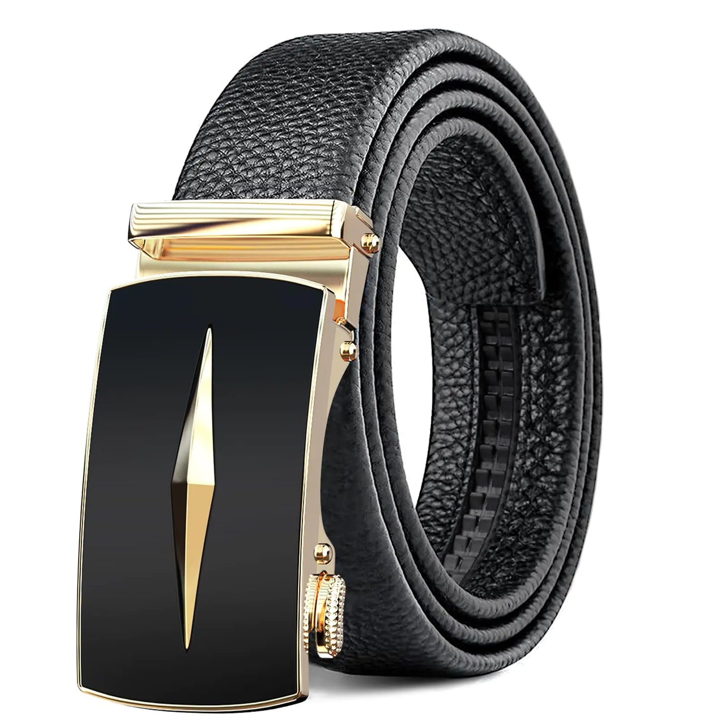 BuzToz Mens BeltLeather Ratchet Dress Belts with Sliding Adjustable Belts Dress Casual Jeans Comfort Trim to Fit