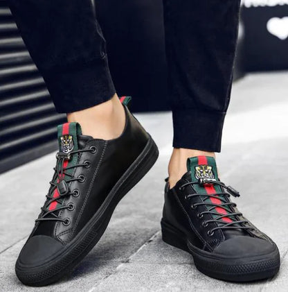 Men's Casual Tiger Embroidered Sneakers