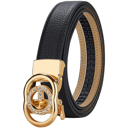 VANANNBA Belts for Leather Ratchet Women Buckle Belt with Belt Box