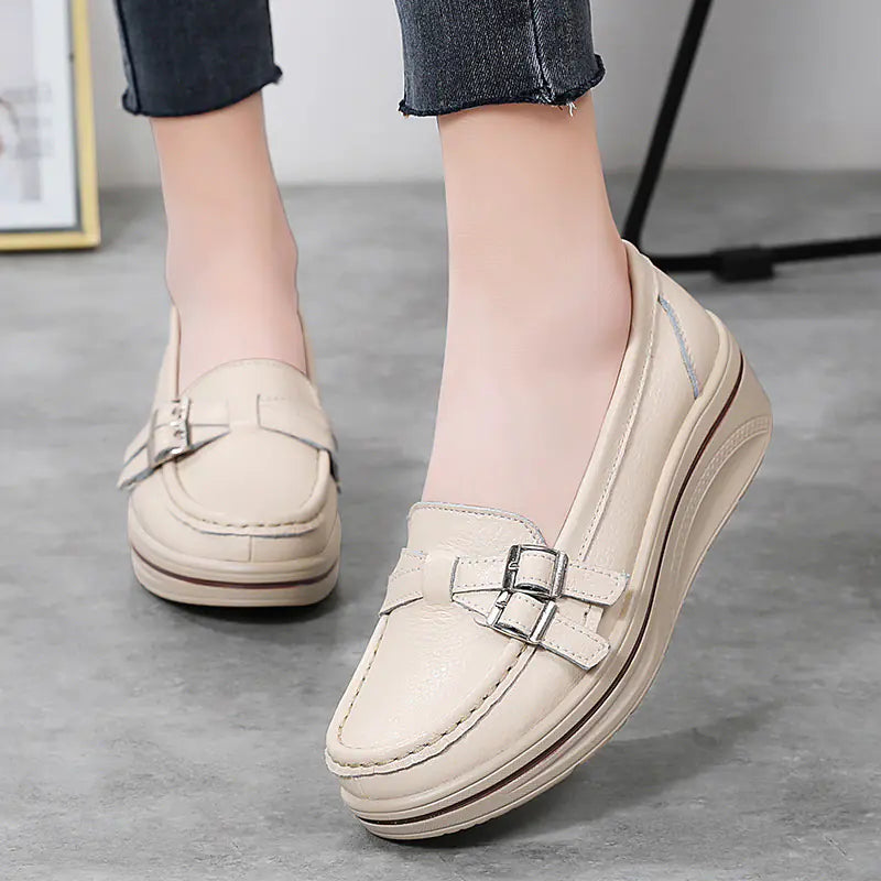 Casual Thick Sole Wedge Slip-On Shoes for Women