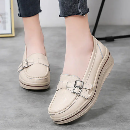 Casual Thick Sole Wedge Slip-On Shoes for Women