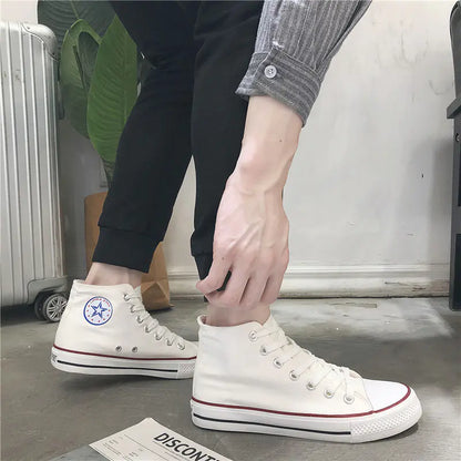 2025 Men's High-Top Black Canvas Sneakers (Couple's Shoes)