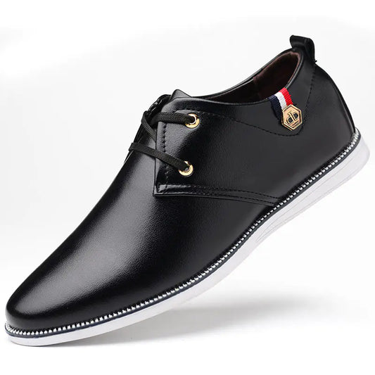 Men's Breathable Leather Shoes with Soft Soles