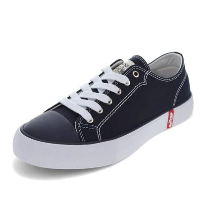 Levis Womens Cain Canvas Casual Lace Up Sneaker Shoe Navy/White 7 M