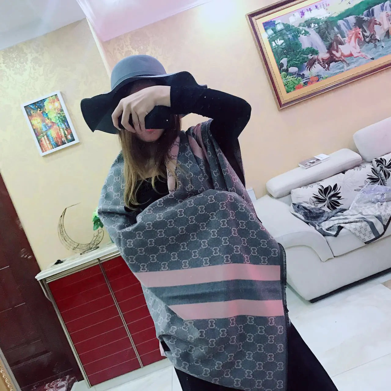 Winter Thickened Double-Sided Scarf for Women