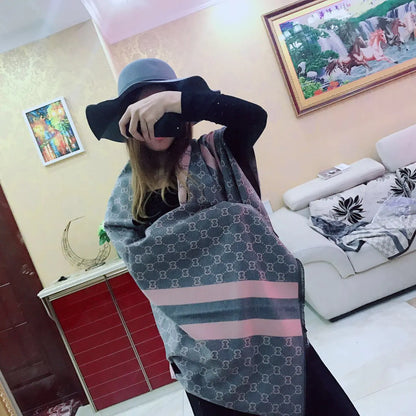 Winter Thickened Double-Sided Scarf for Women