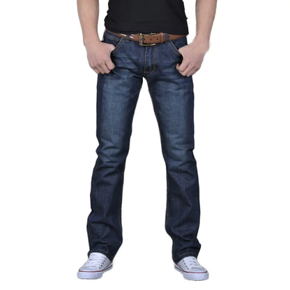 Vnihaq Mens Jeans Regular Fit Stretch Bootcut Flex Waist Denim Jeans Comfort Fashion Straight Leg Cowboy Jeans Work Pants Blue 30
