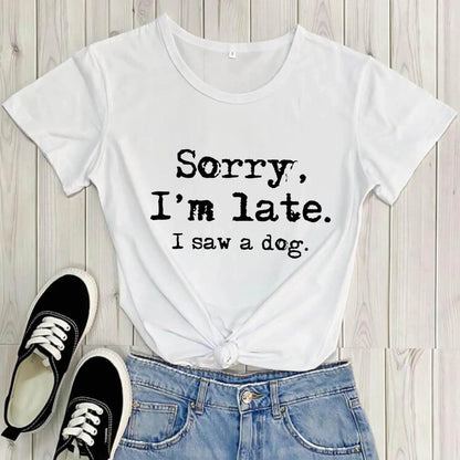 Dog Lover Letter Print T-Shirt