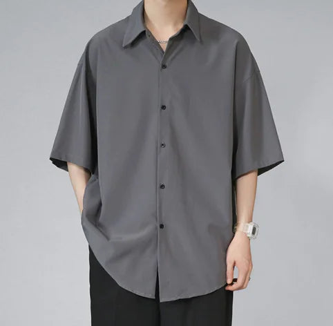 Men's Short-Sleeved Ice Silk Casual Shirt (Summer Style)