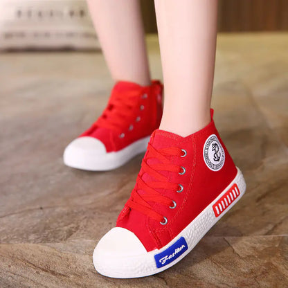 New Canvas Sneakers for Kids - High-Top Casual Shoes