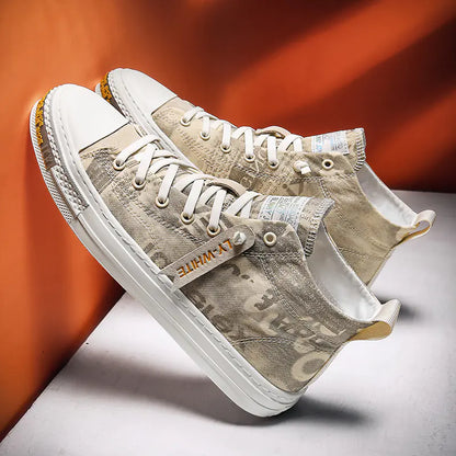 Men's Breathable High-Top Canvas Sneakers