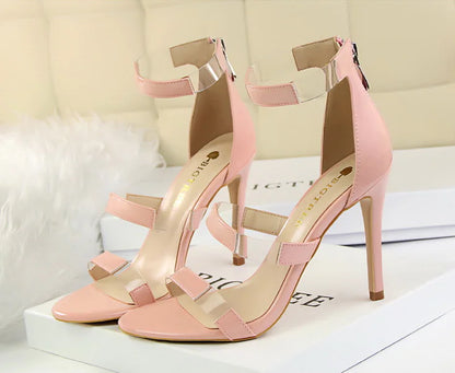 Strap Sandals, Slimming High Heels with Thin Heels