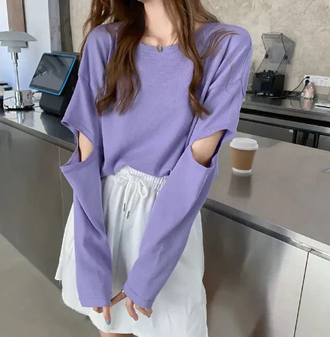 Long Sleeve T-Shirt, Knit Sweater Hoodie