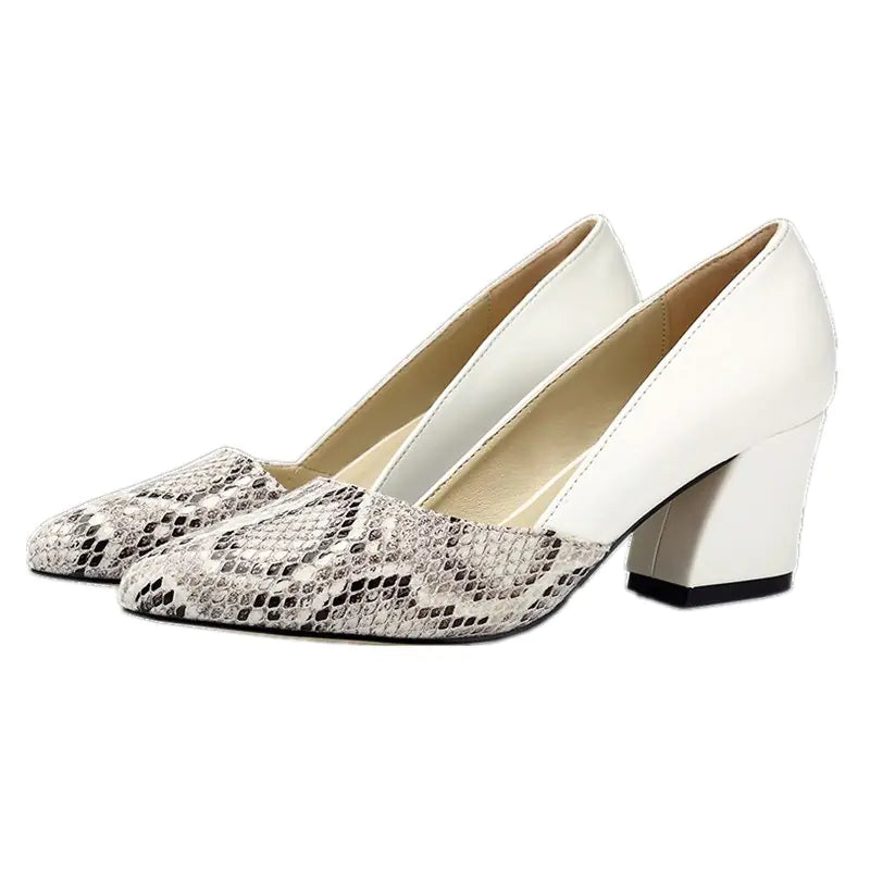 Stylish Pointed Toe Chunky Heel Work Shoes for Women