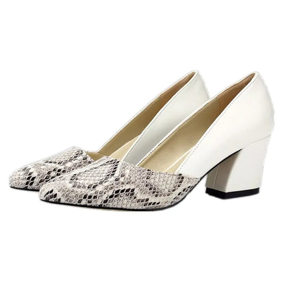 Stylish Pointed Toe Chunky Heel Work Shoes for Women