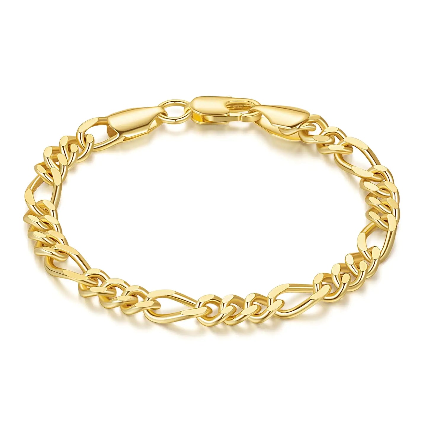 OR OLD RUBIN Gold Bracelets for Women 14K Gold Bracelets for Womens Gold Bracelet Figaro Link Gold Chain Bracelets for Women & Men Dainty Gold Bracelet Gitfs for Women Jewelry 6.5/7/7.5/8/9in