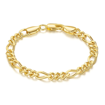 OR OLD RUBIN Gold Bracelets for Women 14K Gold Bracelets for Womens Gold Bracelet Figaro Link Gold Chain Bracelets for Women & Men Dainty Gold Bracelet Gitfs for Women Jewelry 6.5/7/7.5/8/9in