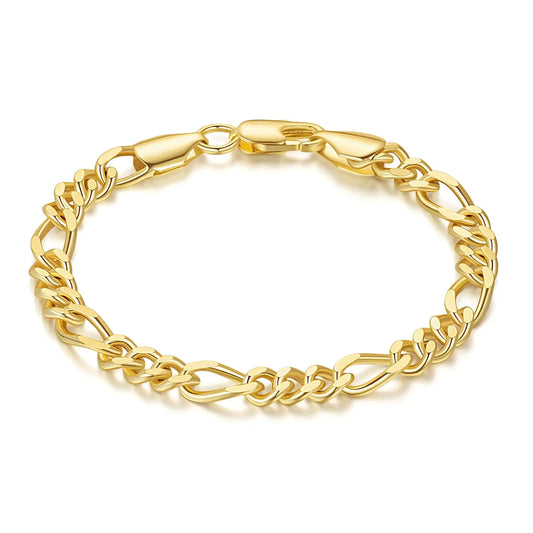 OR OLD RUBIN Gold Bracelets for Women 14K Gold Bracelets for Womens Gold Bracelet Figaro Link Gold Chain Bracelets for Women & Men Dainty Gold Bracelet Gitfs for Women Jewelry 6.5/7/7.5/8/9in