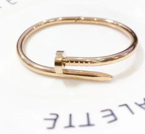 Gold Nail Bracelet - 18K Rose Gold Titanium Steel (One)