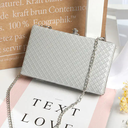 Evening Box Clutch Purse with Chain for Women