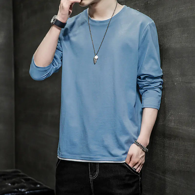 Men's Long-sleeved Casual Two-piece T-shirt