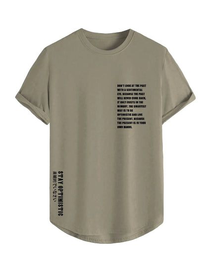 SOLY HUX Mens Graphic Tees Vintage T-Shirts Curved Hem Short Sleeve Crewneck Casual Trendy T Shirts Solid Khaki S