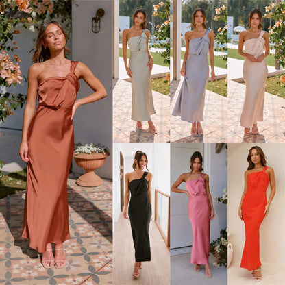 Elegant One-Shoulder A-Line Dress