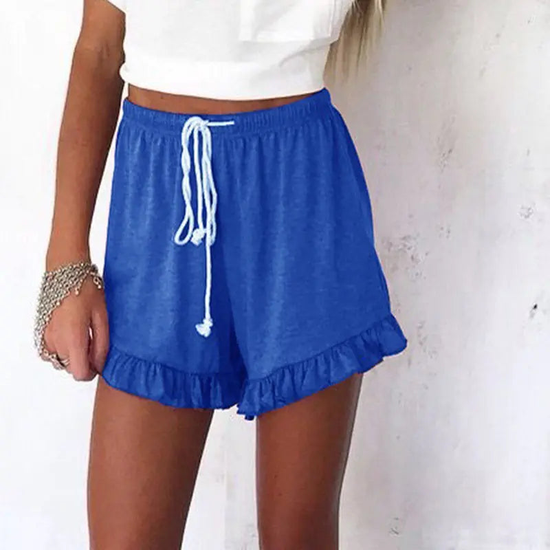 Ruffled Drawstring Shorts