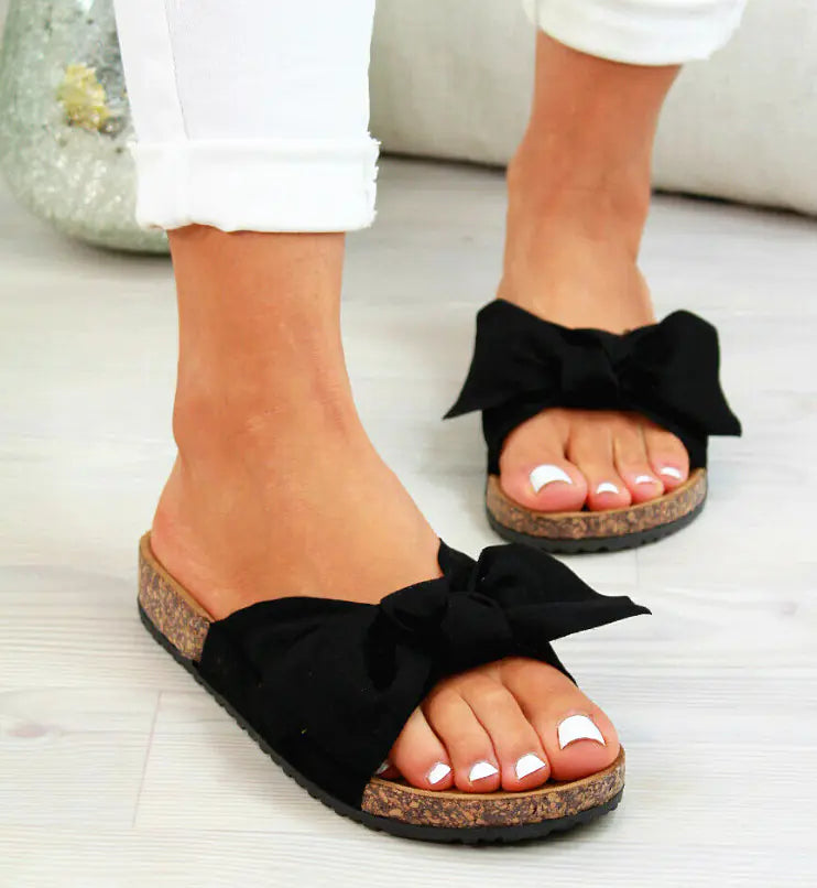 Large Bow Slippers for Women - Summer Platform Shoes