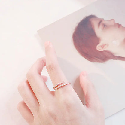 Minimalist Adjustable Zircon Ring for Women (J201)