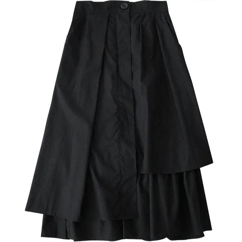 חצאית A-גזרה גבוהה בצבע אחיד, חצאית מידי רב-תכליתית