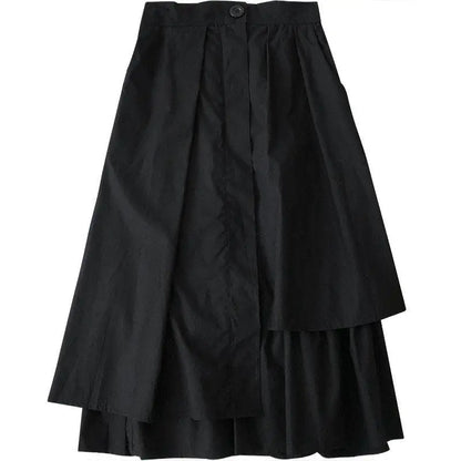 חצאית A-גזרה גבוהה בצבע אחיד, חצאית מידי רב-תכליתית