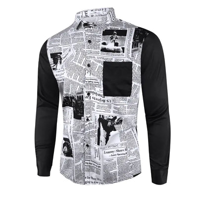 Casual Retro Polyester Shirt for Men